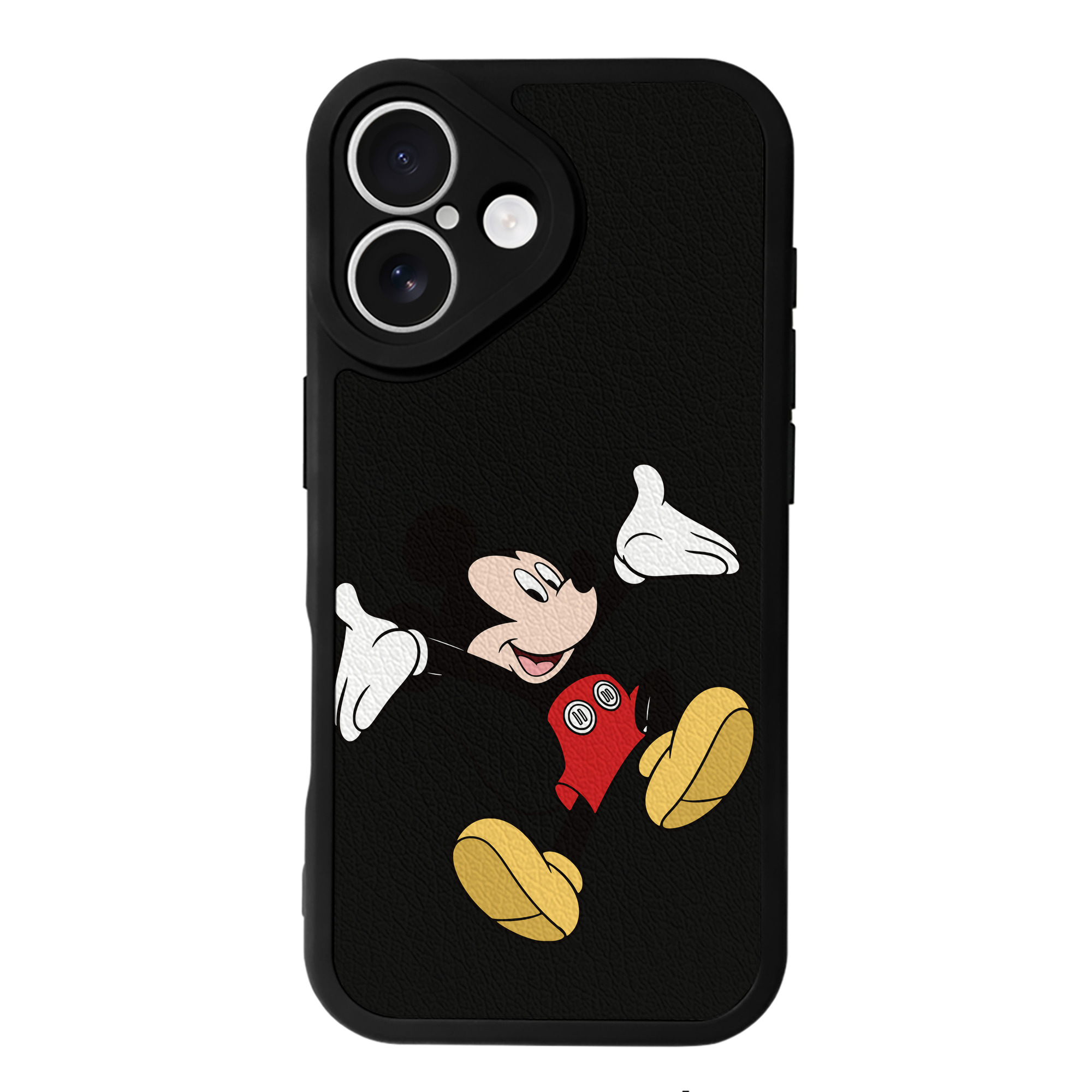 （画像用） ミッキーマウス Mickey Mouse 【iPhone 16シリーズ対応】シリコンスマホケース（レザー調） 材質：シリコン